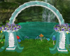 Lav teal wedding arch