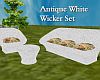 Antique Wht Wicker Set