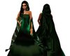 Emerald dress with cape