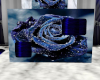 Blue rose with poses rug