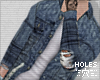 H | torn denim jacket