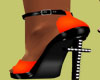 ~Orange/Blk Cross Heels~