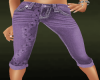 [LM]flowered capris-plum