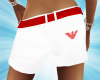  White Shorts/Red