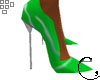 *E* green heel pumps