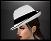 [E] White Fedora w/Black