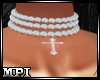 Cross Choker Pearl w