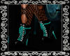 Black and Teal Booties
