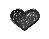 black sparkle heart glas