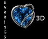 CA 3D Blue DiaHeart Ear