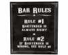 Bar Rules sign