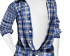 blue plaid open shirt