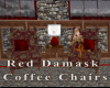 Red Damask Coffee Chairs