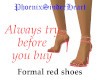 Formal red shoes