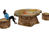 SAFARI  TABLE & STOOL