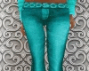 Applique Teal Jeans