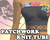 PatchworkKnit Tube -Grey
