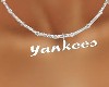 yankees silver necklace