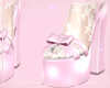 Lace pink heels