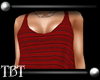 T~ RedStripe Frill Top