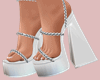 E* White Chain Heels