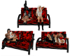Red/Blk Sofa w/6 Poses