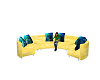 yellow round couch