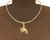 2 dolphins necklace gold