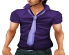 Purple polo shirt & tie