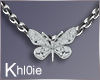 K silver butterfly chain