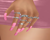 Nail  rosa con anillos