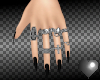 Black Nails With Rings