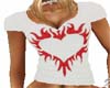 Flaming Heart on White T