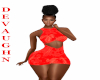 NINI RED PRNT DRESS