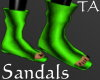 Green Fuzzy Sandals