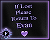 If Lost Return to Evan