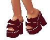 dark red velvet shoes