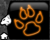 Neon Paw Sign Orange