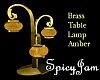 Brass Table Lamp Amber