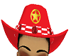 cowboy hat w ging red
