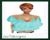 JT Frilly Top Teal