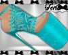 Aqua Crochet Heels