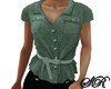 Belted Green Blouse