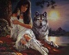 native female and wolf