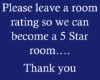 room rating sign