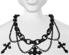 Edgy Cross Choker Black