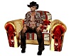 Red Bison Bull Chair