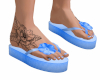 Blue Flip Flops +Tattoo
