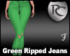 Green Ripped Jeans
