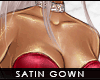 - satin gown . red -